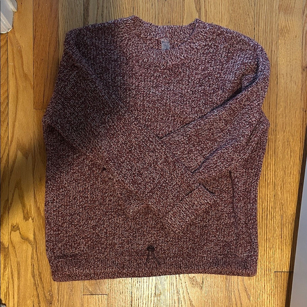Lou & Grey Marled Burgundy Crewneck Sweater